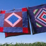 Quilts on clothesline